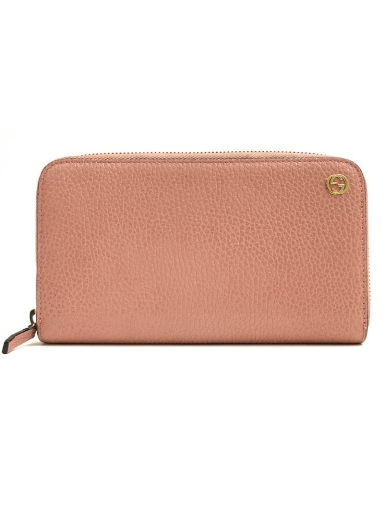 Gucci Wallet Women Leather Pink Dollar Calf